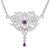 Sterling Silver Heart Pentacle Necklace with Amethyst