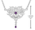 Sterling Silver Heart Pentacle Necklace with Amethyst