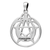 Sterling Silver Crescent Moon Pentacle Circle Pendant