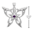 Sterling Silver Butterfly Pentacle Pendant with Amethyst