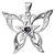 Sterling Silver Butterfly Pentacle Pendant with Amethyst