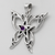 Sterling Silver Butterfly Pentacle Pendant with Amethyst