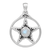 Sterling Silver Triquetra Pentacle Pendant with Rainbow Moonstone Sterling Silver Triquetra Pentacle Pendant with Rainbow Moonstone