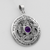 Sterling Silver Large Cut Out Moon Pentacle Pendant with Amethyst Sterling Silver Large Cut Out Moon Pentacle Pendant with Amethyst
