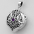 Sterling Silver Heart Pentacle Locket with Amethyst