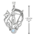 Sterling Silver Morrigan Goddess Pendant with Rainbow Moonstone Sterling Silver Morrigan Goddess Pendant with Rainbow Moonstone