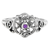 Sterling Silver Heart Pentacle Ring with Amethyst Sterling Silver Heart Pentacle Ring with Amethyst