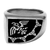 Large Sterling Silver Raven Banner Signet Ring