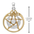 Sterling Silver Vermeil Crescent Moon Pentacle Pendant with Circle and White Moonstone