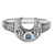 Horned Moon Ring with Rainbow Moonstone Horned Moon Ring with Rainbow Moonstone