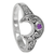 Sterling Silver Horned Moon Ring with Amethyst Sterling Silver Horned Moon Ring with Amethyst