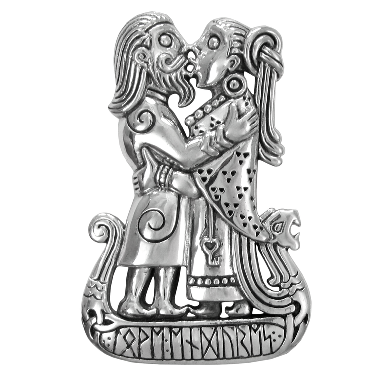 Sterling Silver Viking Kiss Pendant 