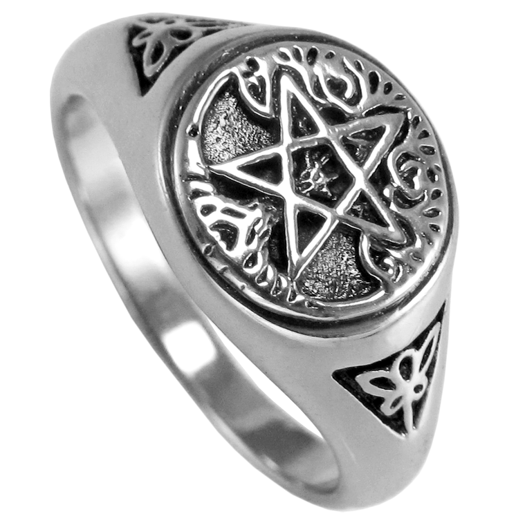 Sterling Silver Tree Pentacle Ring