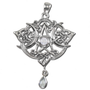 Sterling Silver Heart Pentacle Pendant with Rainbow Moonstone
