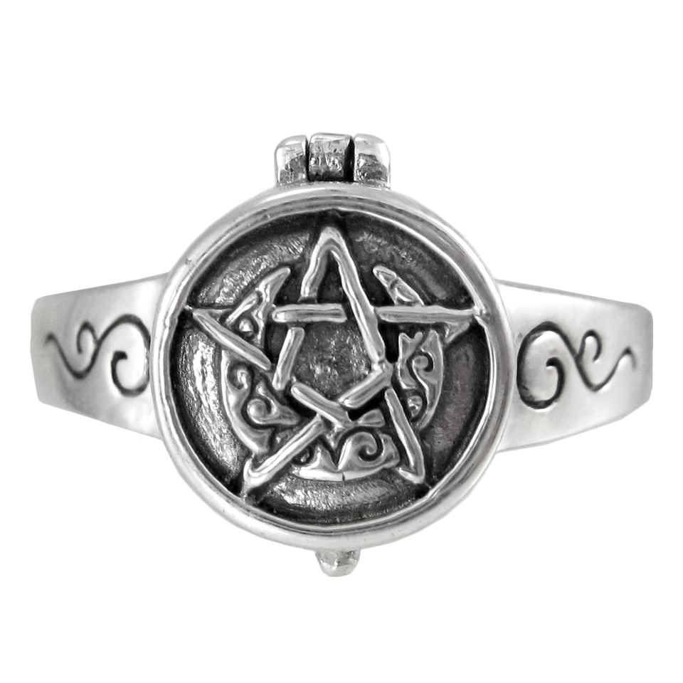 Sterling Silver Pentacle Pentagram Star Ring Wicca Pagan Jewelry sz 5-9
