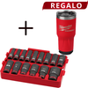 Juego de Dados de Impacto SHOCKWAVE de 1/2in 15pzs 49666817 + Regalo Vaso Térmico PACKOUT de 30oz 48828393R Milwaukee