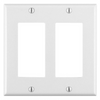 Placa de 2 Módulos DECORA con Tornillos Color Blanco 80409W  Leviton