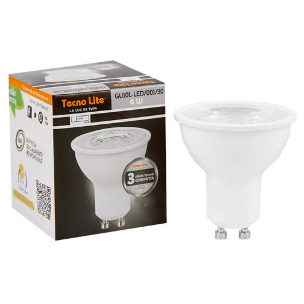 Foco Led 6W 3000K 100/240V GU10LLED00130 Tecnolite