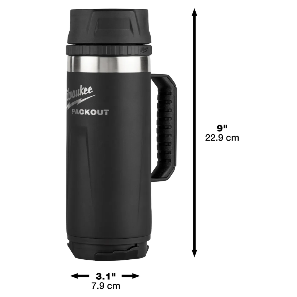 Vaso Termico PACKOUT de 18oz Negro con Tapa 48228394B Milwaukee