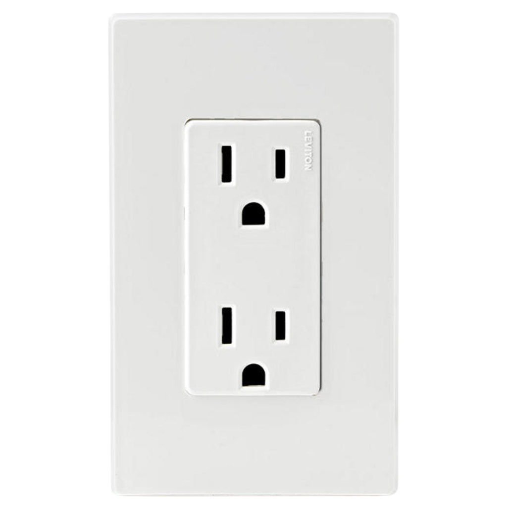 Contacto Dúplex de 15A 125V 5325W y Placa de 1 Módulo DECORA Color Blanco 803010SW Leviton