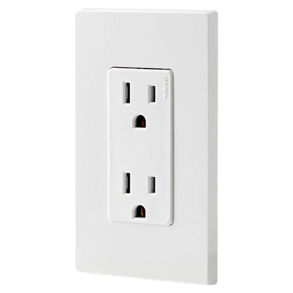 Contacto Dúplex de 15A 125V 5325W y Placa de 1 Módulo DECORA Color Blanco 803010SW Leviton