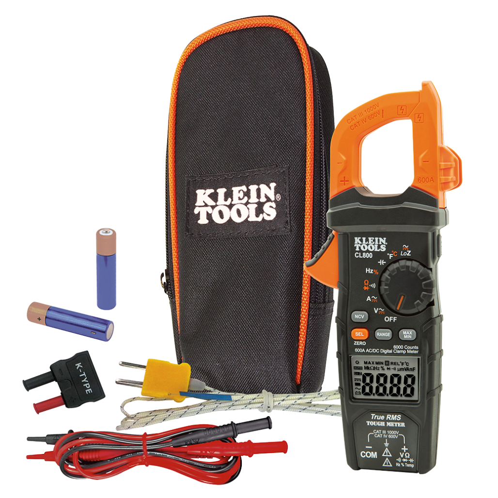Multímetro Digital Automático de Gancho de 600A CL800 Klein Tools