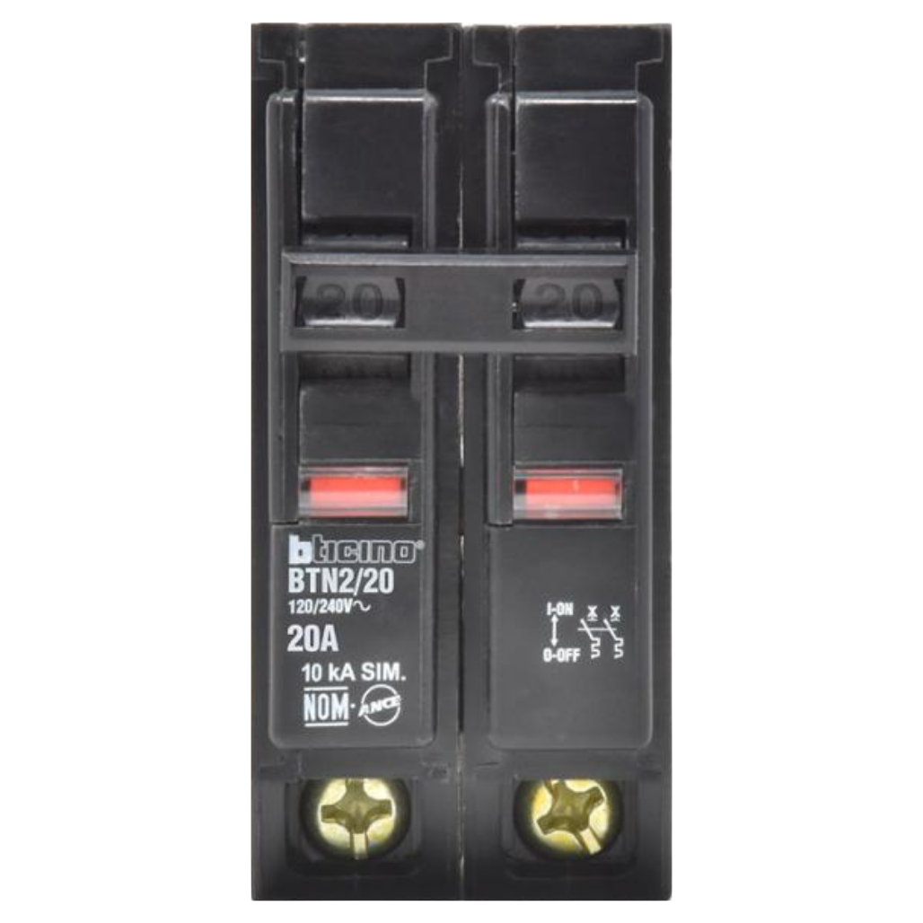 Interruptor Termomagnético 2P 20A 10KA BTN220 Bticino