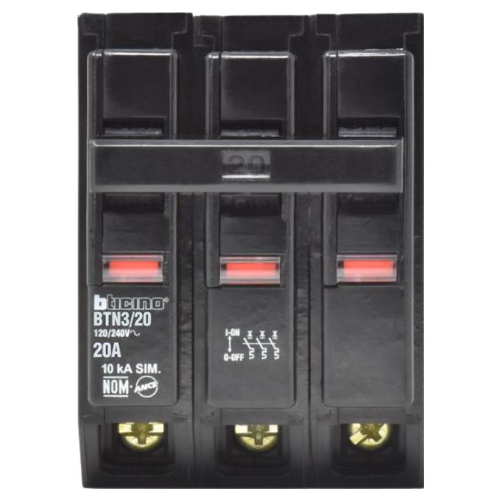 Interruptor Termomagnético 3P 20A 10KA BTN320 Bticino