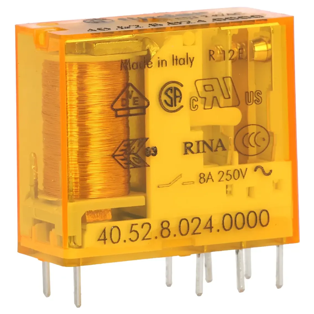 Mini Relé para Circuito Impreso Tipo 40.52 2CC 8A 24VAC 405280240000 Finder