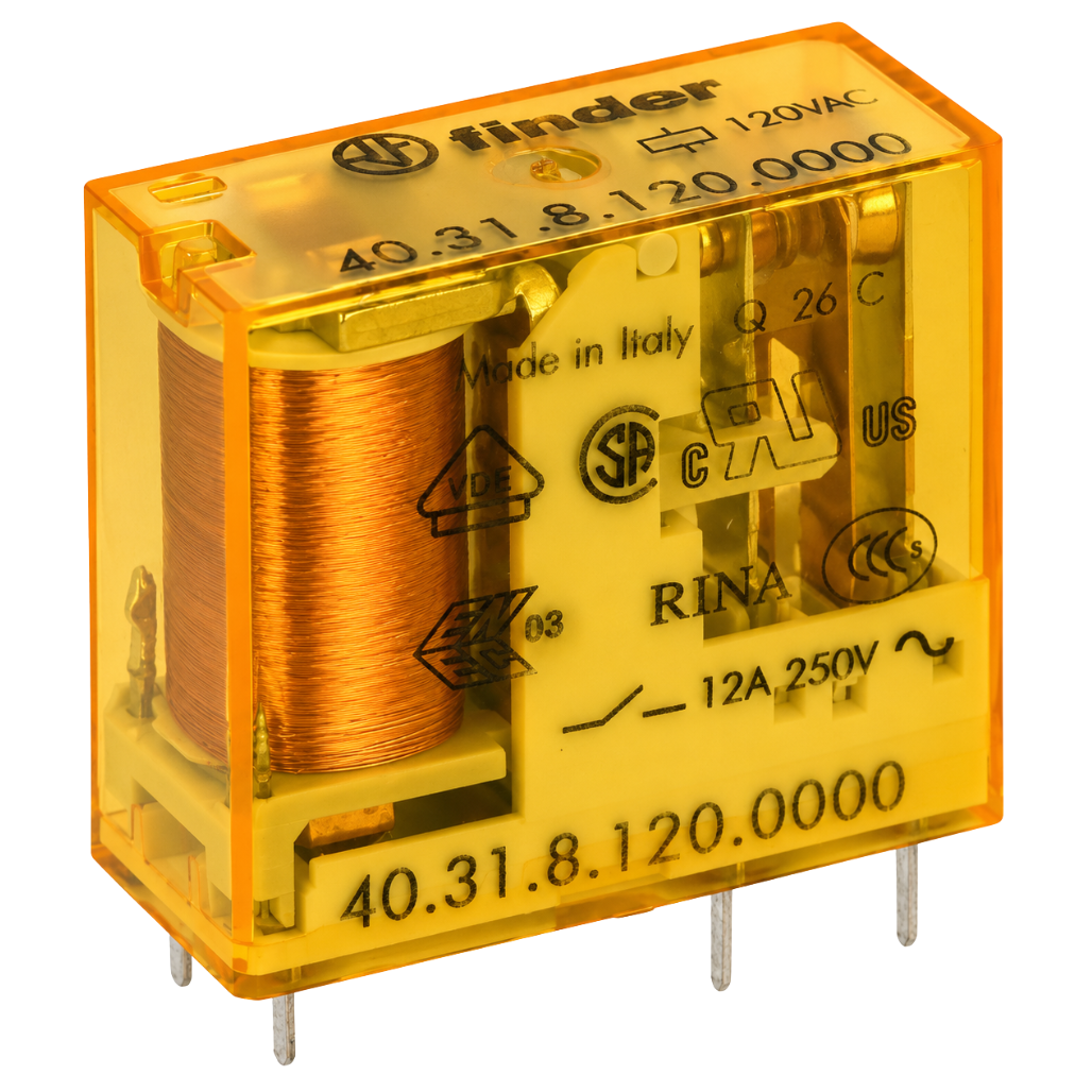 Mini Relé para Circuito Impreso Tipo 40.31 1CC 10A 120VAC 403181200000 Finder