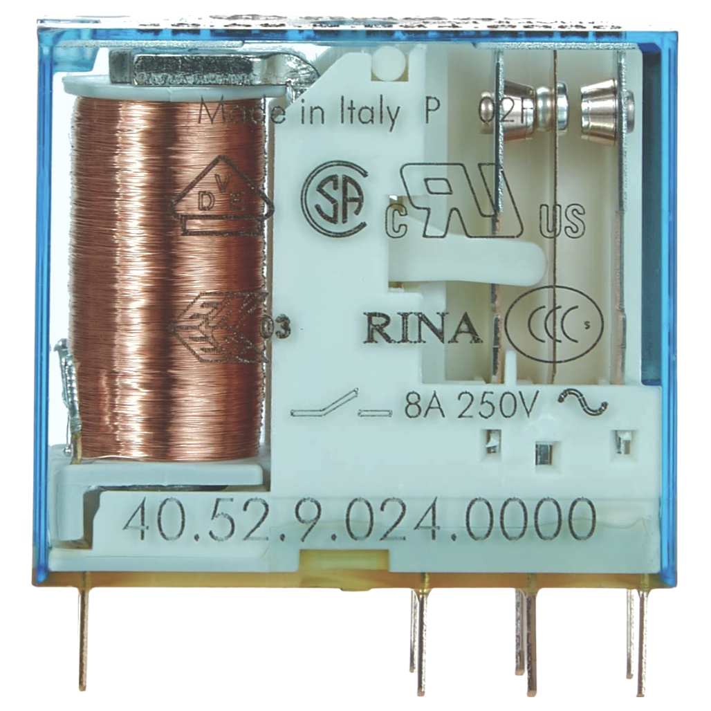 Mini Relé para Circuito Impreso Tipo 40.52 2CC 8A 24VDC 405290240000 Finder