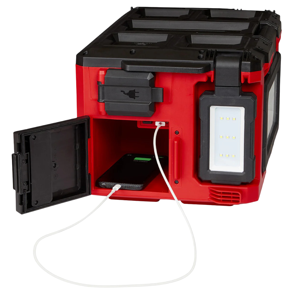 Luz/cargador M18  PACKOUT 235720 + Regalo Maleta de Herramientas PACKOUT de 15in 48228321 Milwaukee