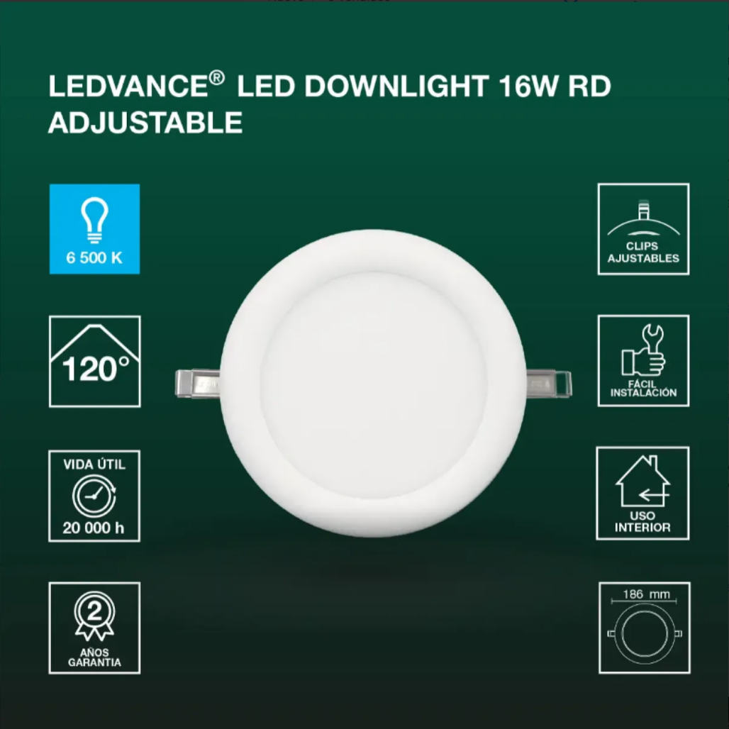 Luminaria Led Downlight Empotrable 16W 6500K 91195 Ledvance