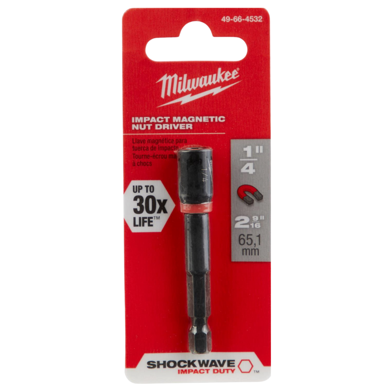 Aprieta Tuercas Magnético SHOCKWAVE de 1/4in x 2-9/16in 49664532 Milwaukee