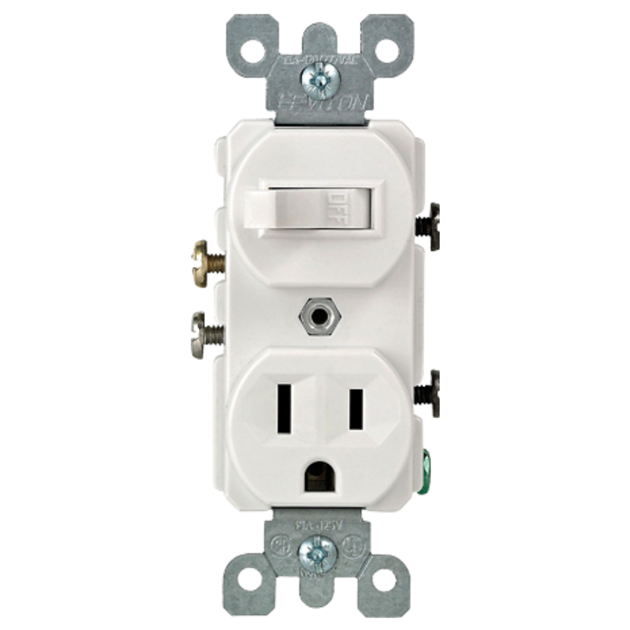Apagador de Palanca y Contacto 15A 125V Color Blanco 5225W Leviton