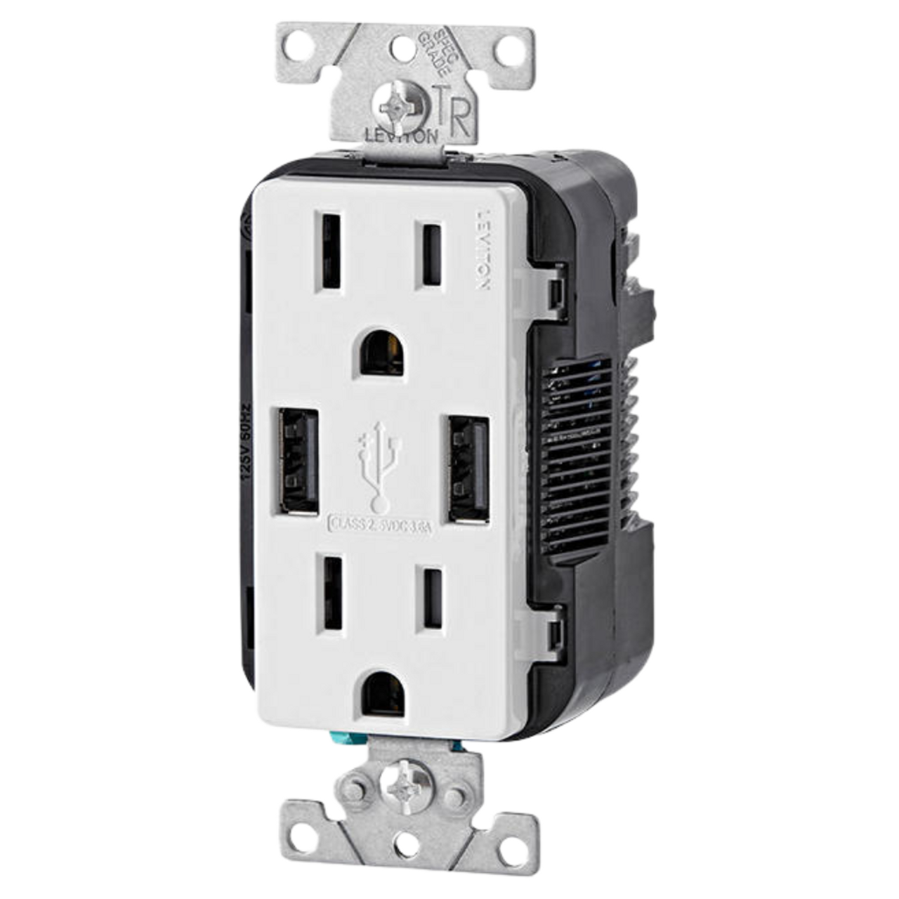 Contacto Dúplex con USB 15A 125V Color Blanco T5632W Leviton