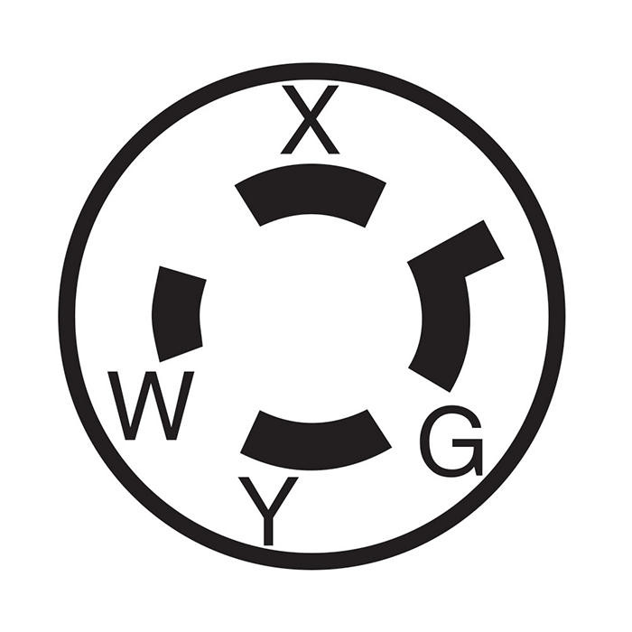 Clavija Media Vuelta 20A 125/250V 2411 Leviton