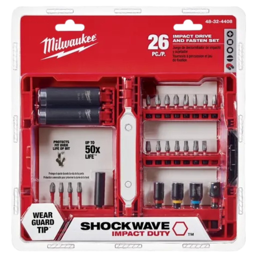 Juego de Puntas de Impacto SHOCKWAVE 26pzs 48324408 Milwaukee