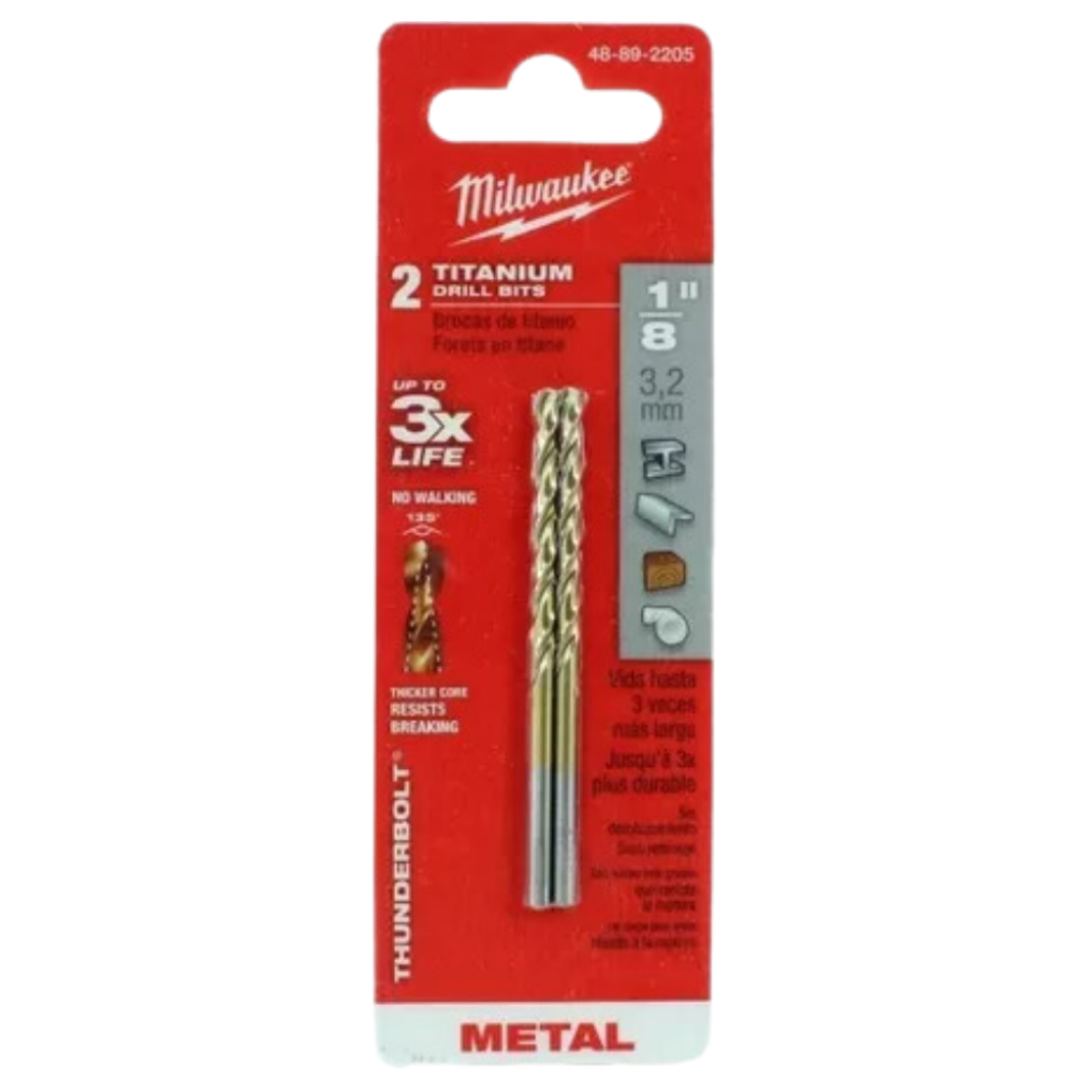 Broca Recubierta de Titanio THUNDERBOLT de 1/8in 48892205 Milwaukee