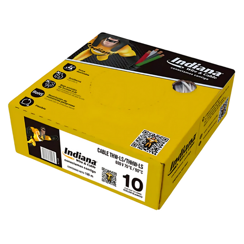 Cable Eléctrico THHW-LS Calibre 10 100% Cobre 600V 90°C Caja 100m Color Negro SLY304 Indiana