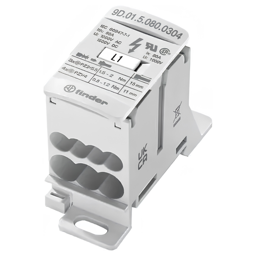 Bloque de Distribución 3 Input 4 Output 80A 9D0150800304 Finder