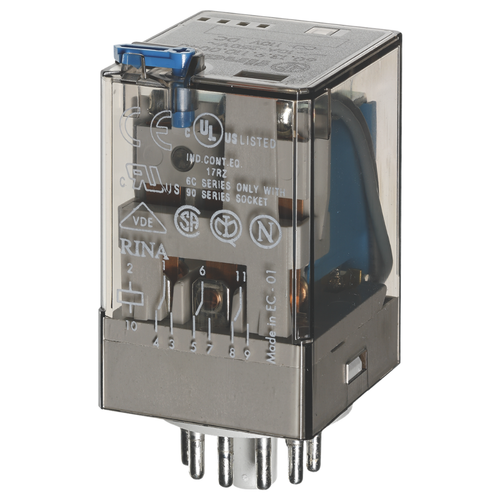 Relé Industrial Tipo 60.13 3CC 10A 24VDC 601390240040 Finder
