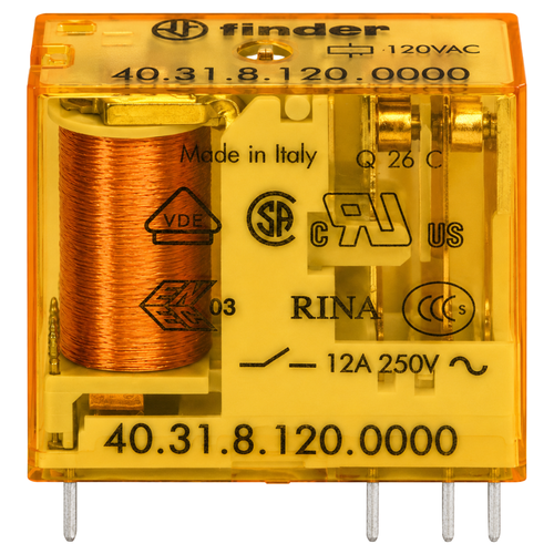Mini Relé para Circuito Impreso Tipo 40.31 1CC 10A 120VAC 403181200000 Finder