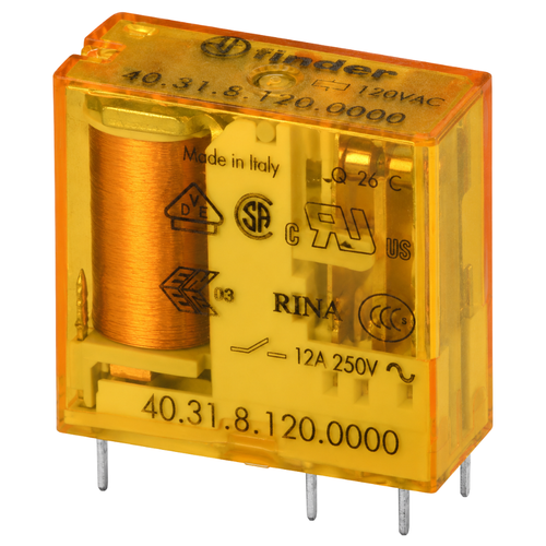 Mini Relé para Circuito Impreso Tipo 40.31 1CC 10A 120VAC 403181200000 Finder