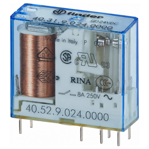 Mini Relé para Circuito Impreso Tipo 40.52 2CC 8A 24VDC 405290240000 Finder