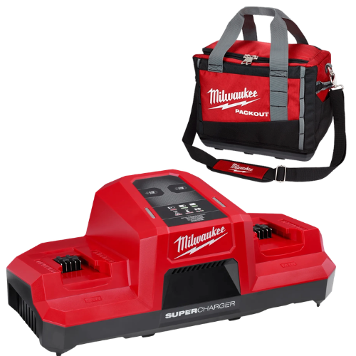 Supercargador de Doble Compartimento M18 48591815 + Regalo Maleta de Herramientas PACKOUT de 15in 48228321 Milwaukee