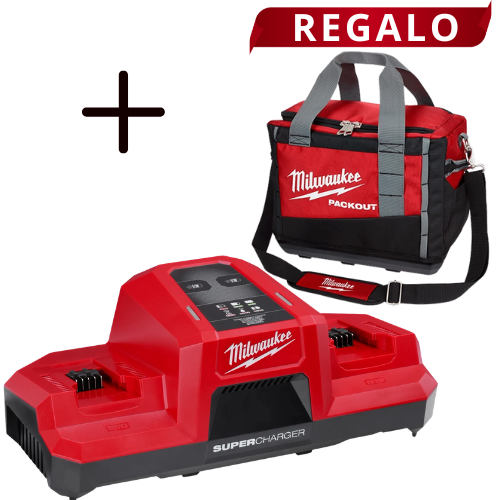 Supercargador de Doble Compartimento M18 48591815 + Regalo Maleta de Herramientas PACKOUT de 15in 48228321 Milwaukee