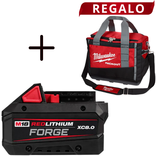 Batería M18 FORGE REDLITHIUM XC8.0 48111881 + Regalo Maleta de Herramientas PACKOUT de 15in 48228321 Milwaukee