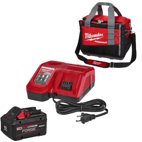 Kit Básico de Cargador y Batería M18 REDLITHIUM OUTPUT XC8.0 48591881 + Regalo Maleta de Herramientas PACKOUT de 15in 48228321 Milwaukee