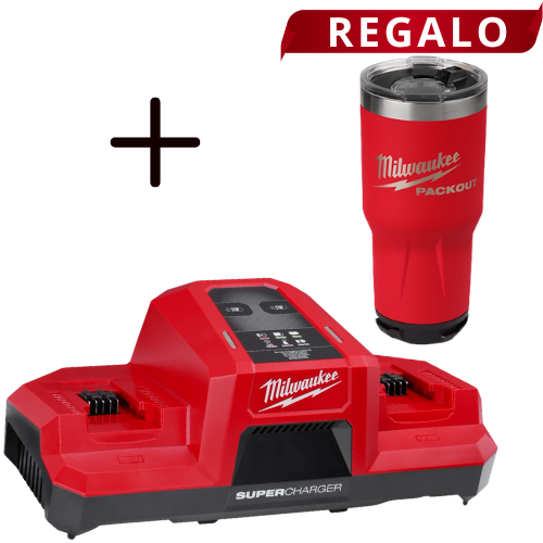 Supercargador de Doble Compartimento M18 48591815 + Regalo Vaso Térmico PACKOUT de 30oz 48828393R Milwaukee